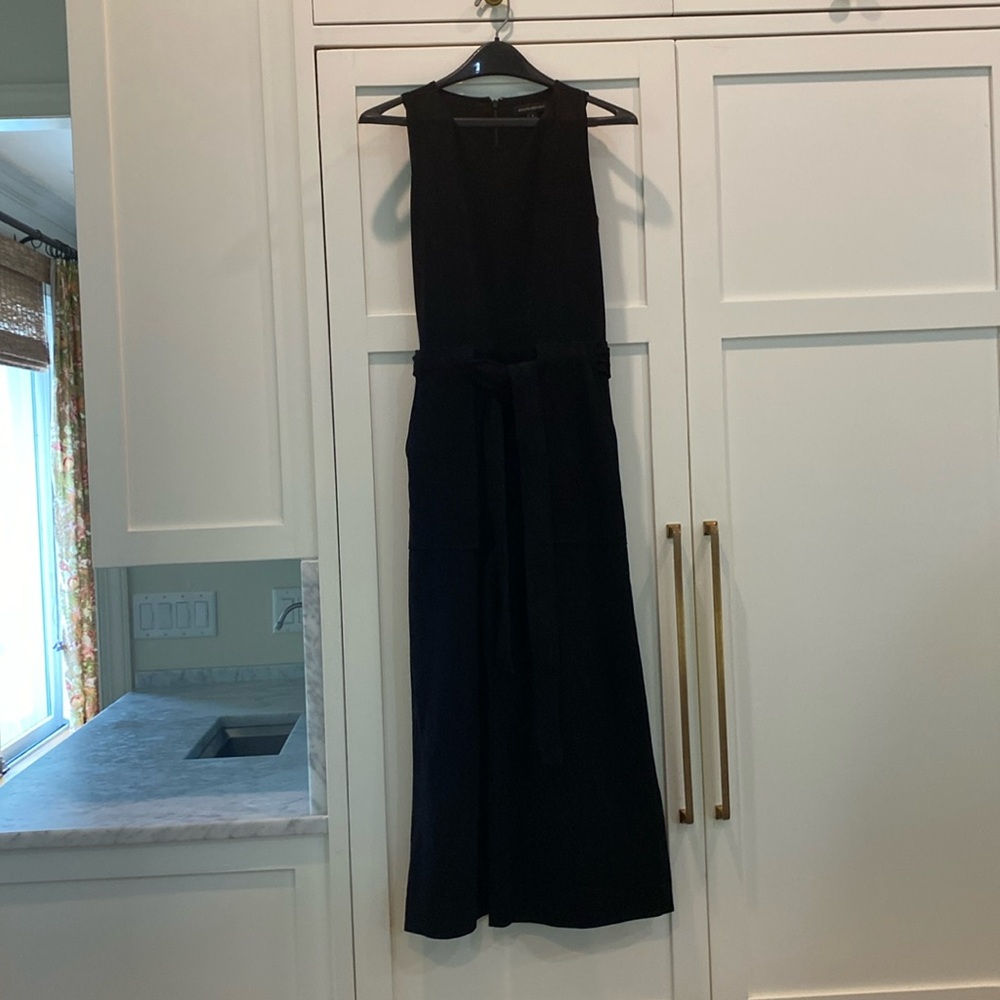 Banana Republic faux suede black jumpsuit size 4